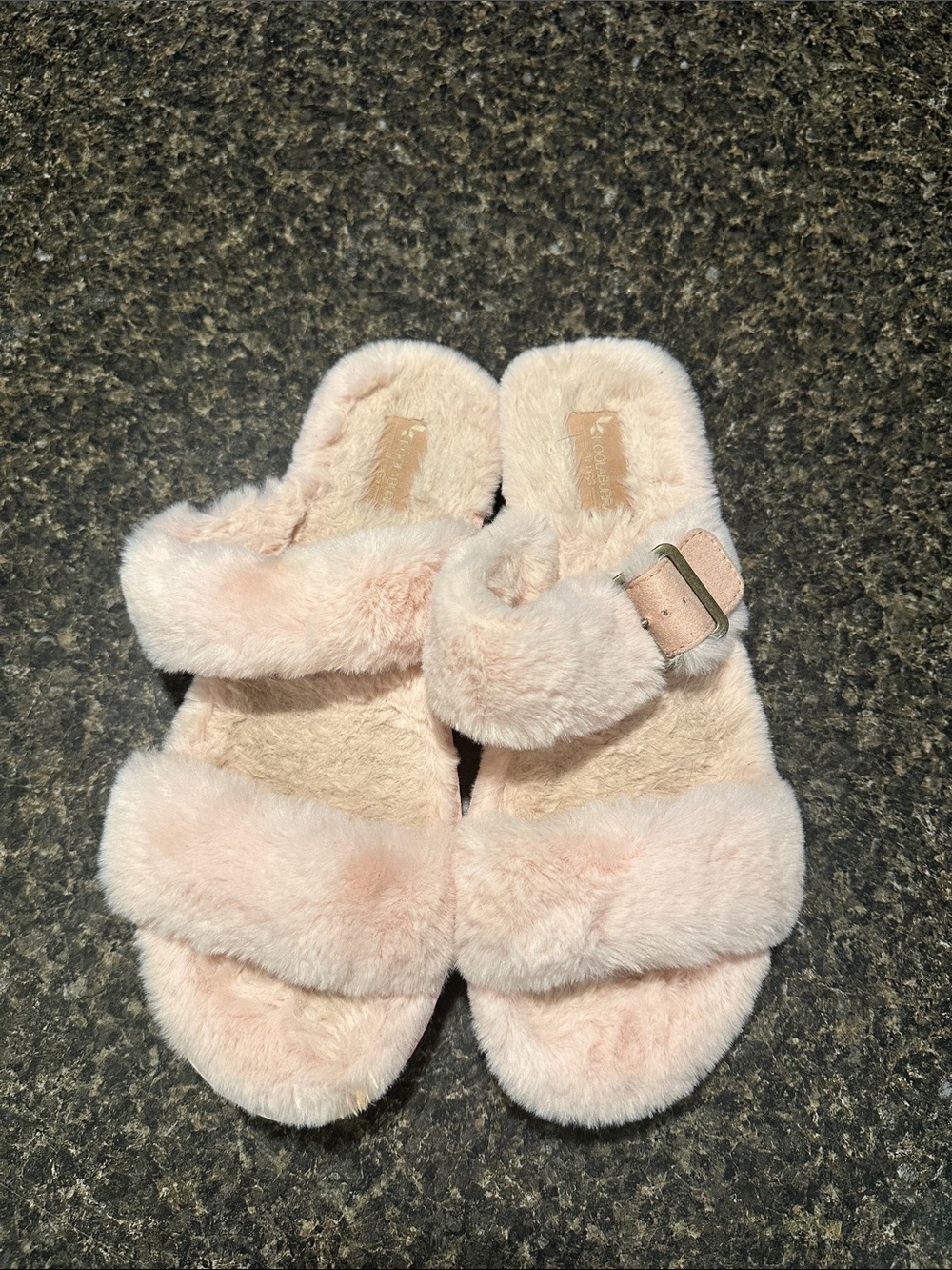 Koolaburra Plush Faux Fur Slide Sandals in Light Pink